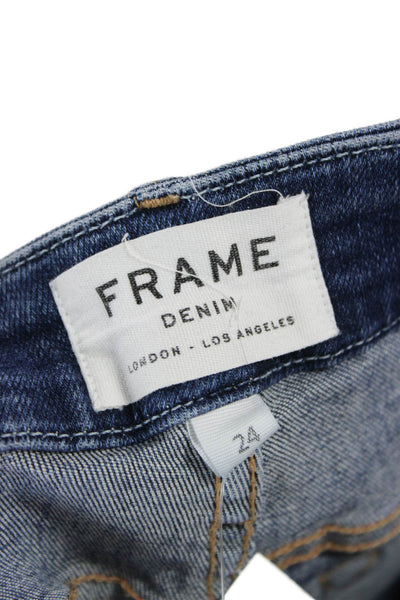 Frame Womens Cropped Flared Jeans Dark Blue Size 24 Petite