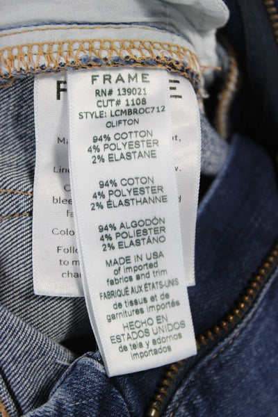 Frame Womens Cropped Flared Jeans Dark Blue Size 24 Petite
