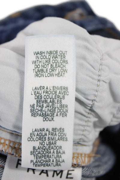 Frame Womens Cropped Flared Jeans Dark Blue Size 24 Petite