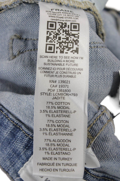 Frame Womens Cropped Ankle Jeans Light Blue Button Mid Rise Size 25