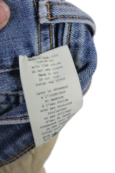 Rag & Bone Womens Skinny Ankle Cropped Jeans Blue Mid Rise Button Size 25