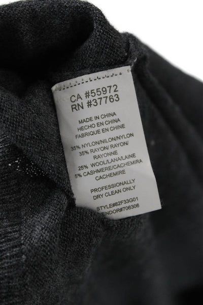 C&C California Unisex Pullover Dark Gray V Neck Button Long Sleeve Size M