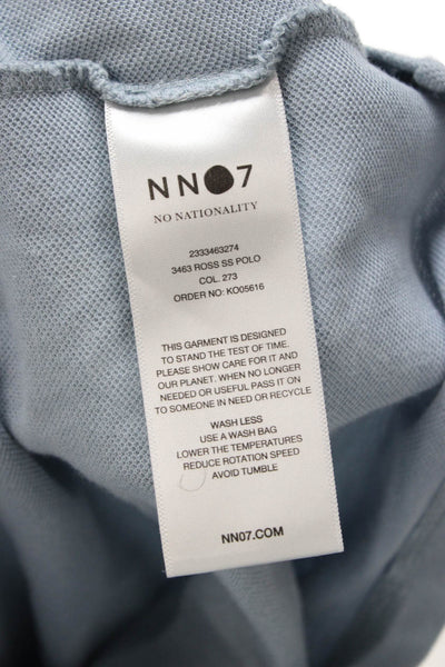 NN07 Mens Cotton Collared Short Sleeve Polo Shirt Blue Size XL