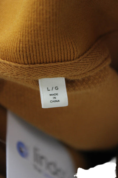 Frame Mens Cotton Solid Collared Short Sleeve Polo Brown Designer Fall Size L