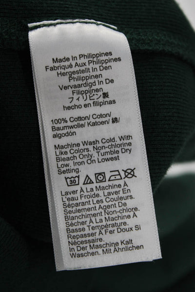 J Crew Mens Long Sleeve Crew Neck T Shirt Green 100% Cotton Size XL