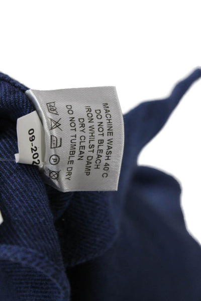 Emanuel Berg Mens Cotton Collared Long Sleeve Button-Down Shirt Blue Size L