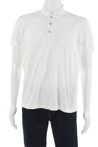Rag & Bone Mens Collared Cotton Polo Short Sleeve White Size L