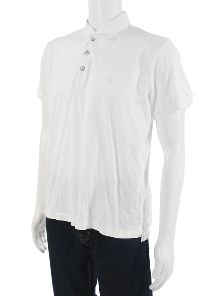 Rag & Bone Mens Collared Cotton Polo Short Sleeve White Size L
