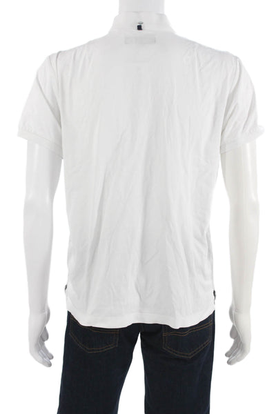 Rag & Bone Mens Collared Cotton Polo Short Sleeve White Size L