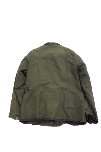 Barbour Boys Long Sleeves Full Zip Button Patch Pocket Coat Green Size 12