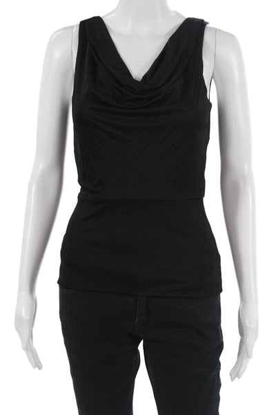 Black Halo Women Sleeveless Solid Rayon Tank Black Size XS