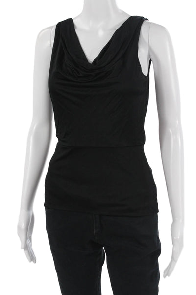 Black Halo Women Sleeveless Solid Rayon Tank Black Size XS