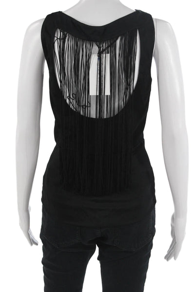 Black Halo Women Sleeveless Solid Rayon Tank Black Size XS
