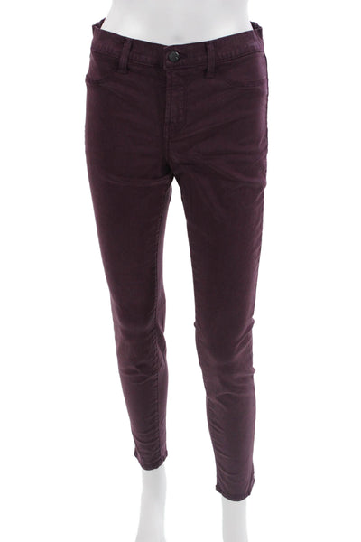 J Brand Women Ankle Cropped Jeans Purple Mid Rise Size 28