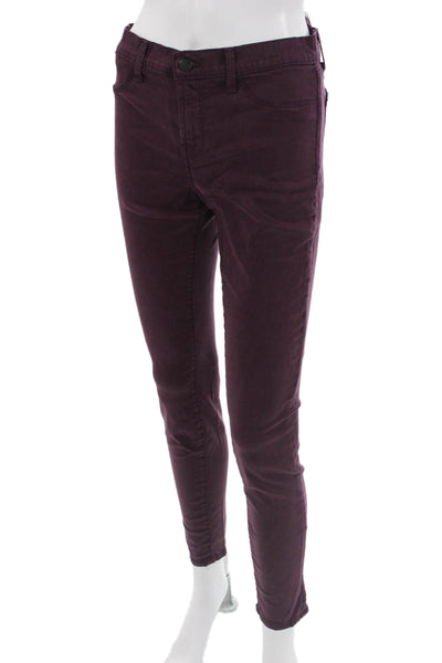 J Brand Women Ankle Cropped Jeans Purple Mid Rise Size 28
