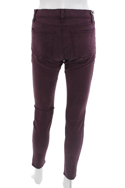 J Brand Women Ankle Cropped Jeans Purple Mid Rise Size 28