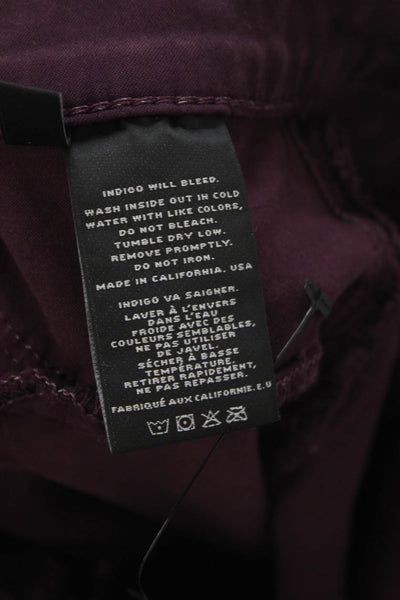 J Brand Women Ankle Cropped Jeans Purple Mid Rise Size 28