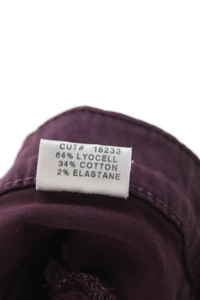 J Brand Women Ankle Cropped Jeans Purple Mid Rise Size 28