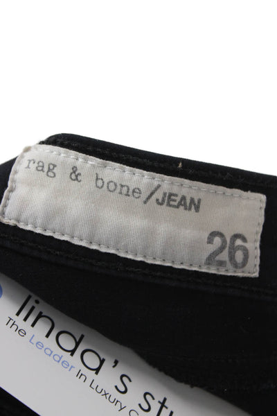 Rag & Bone Womens Skinny Jeggings Black Designer Size 26