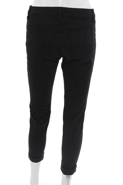 J Brand Women Cropped Ankle Jeans Black Low Rise Size 27
