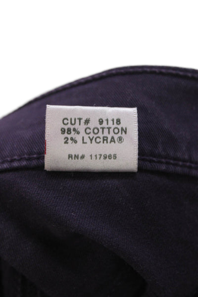 J Brand Womens Purple Low Rise Jeggings Button Fly 98% Cotton Size 25