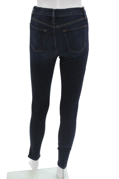 J Brand Womens Skinny Ankle Jeans Dark Blue Mid Rise Button Size 25