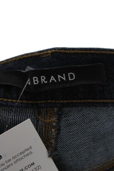 J Brand Womens Skinny Ankle Jeans Dark Blue Mid Rise Button Size 25