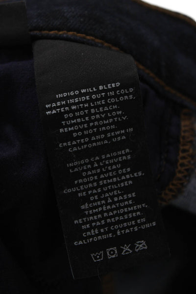 J Brand Womens Skinny Ankle Jeans Dark Blue Mid Rise Button Size 25