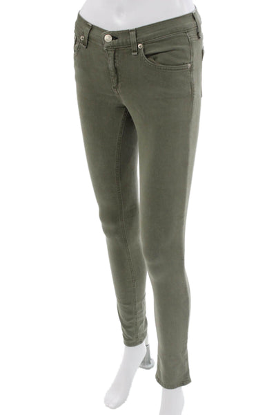 Rag & Bone Jean Women Ankle Skinny Jeans Green Low Rise 29 Inseam Size 26