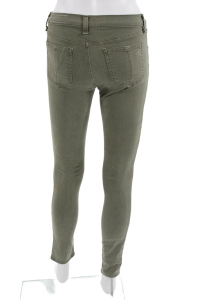 Rag & Bone Jean Women Ankle Skinny Jeans Green Low Rise 29 Inseam Size 26