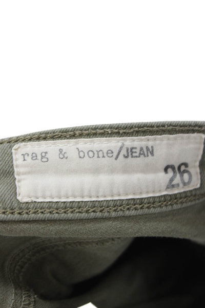 Rag & Bone Jean Women Ankle Skinny Jeans Green Low Rise 29 Inseam Size 26
