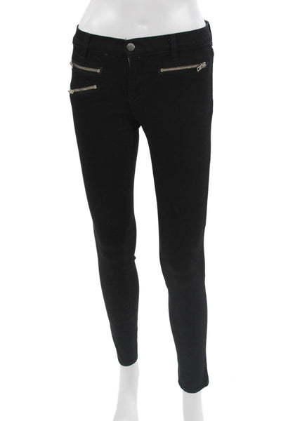 J Brand Womens Skinny Ankle Jeans Black Low Rise 28 Inseam Size 25