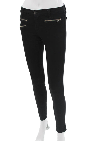J Brand Womens Skinny Ankle Jeans Black Low Rise 28 Inseam Size 25