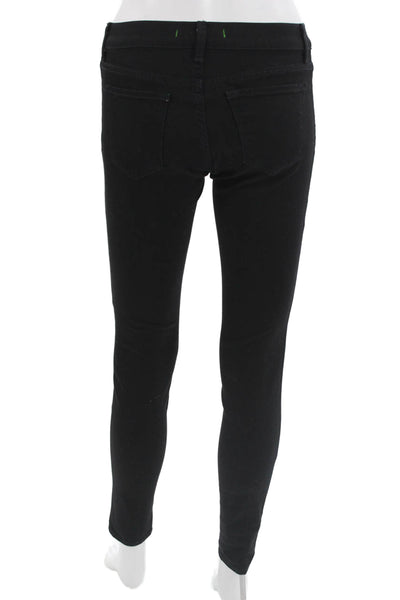 J Brand Womens Skinny Ankle Jeans Black Low Rise 28 Inseam Size 25