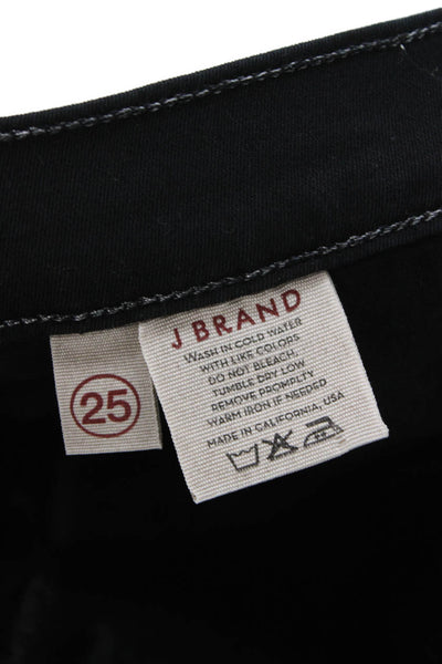 J Brand Womens Skinny Ankle Jeans Black Low Rise 28 Inseam Size 25