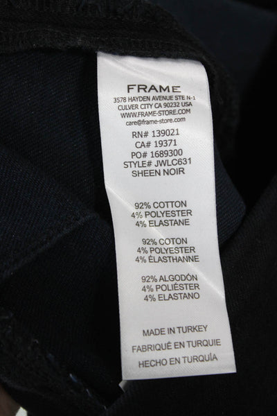 Frame Womens Cropped Black High Rise Jeans 28 Inseam Size 1