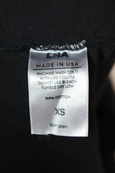 LNA Women Black Cropped Cotton Sleeveless Tank Crew Neck Size XS
