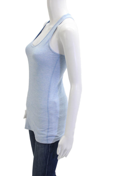 Lululemon Womens Basic Tank Light Blue Cotton Blend Sleeveless Solid Size 8