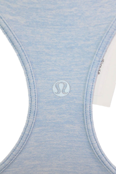 Lululemon Womens Basic Tank Light Blue Cotton Blend Sleeveless Solid Size 8