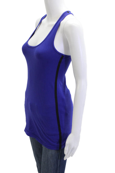 Lululemon Women Basic Sleeveless Cotton Blend Tank Blue Size 8