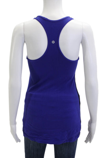 Lululemon Women Basic Sleeveless Cotton Blend Tank Blue Size 8