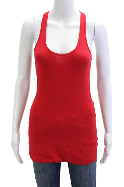Lululemon Womens Basic Red Cotton Blend Sleeveless Round Neck Tank Size 8