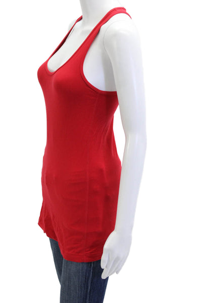Lululemon Womens Basic Red Cotton Blend Sleeveless Round Neck Tank Size 8