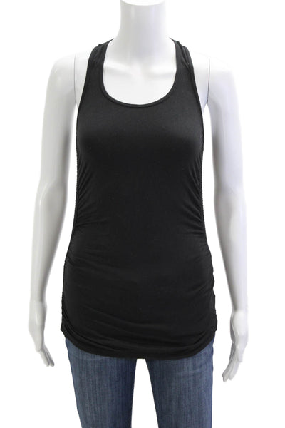 Equinox Women Basic Black Cotton Blend Sleeveless Round Neck Tank Size XS