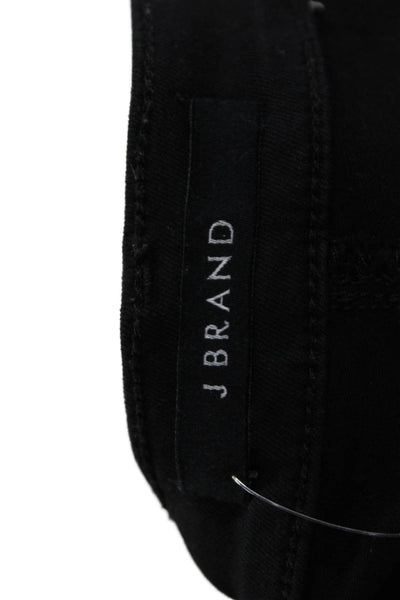 J Brand Womens Ankle Cropped Black Pants Button Mid Rise Size 26