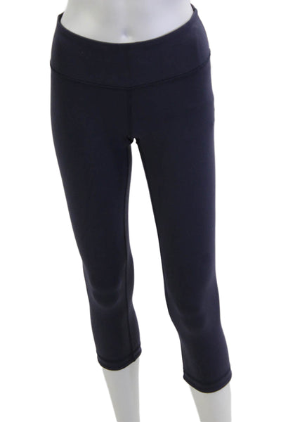 Lululemon Women Capri Leggings Dark Blue Nylon Size 6