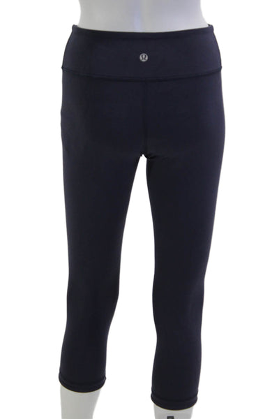 Lululemon Women Capri Leggings Dark Blue Nylon Size 6