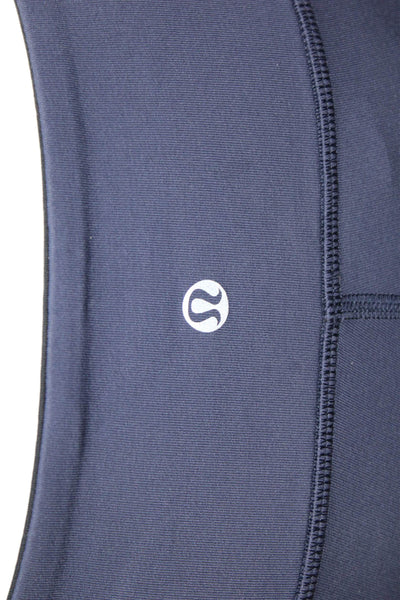 Lululemon Women Capri Leggings Dark Blue Nylon Size 6