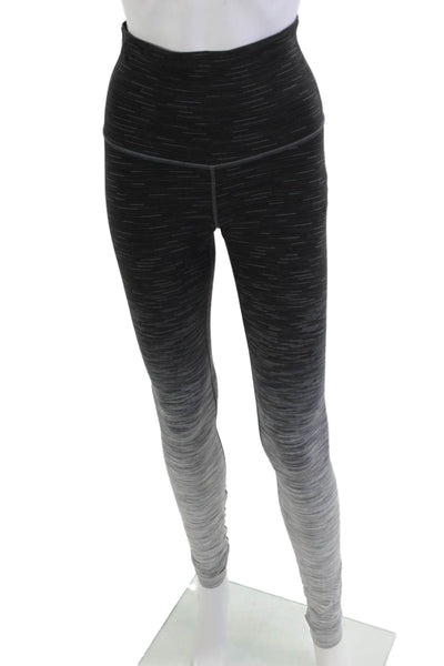 Lululemon Women Ankle Jegging Black Striped Nylon Fall Size 8