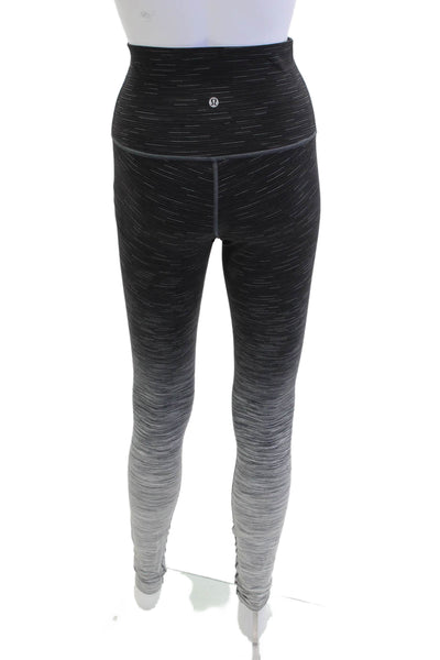 Lululemon Women Ankle Jegging Black Striped Nylon Fall Size 8